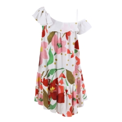 Picture of Off Shoulder Dress Flower Design For Girls - 22SSLL01880