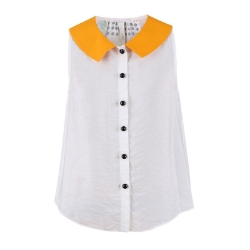Picture of White Blouse With Button In Front For Girls - 22SSLL03597