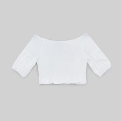 Picture of White Off Shoulder Blouse For Girls - 22SS0TJ4604